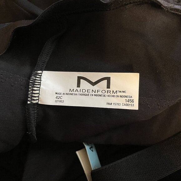 NWT Supportive & Comfortable Maidenform Black Lace Trim Shapewear Bodysuit 42C - Picture 4 of 5